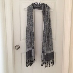 Light and Dark Grey paisley Scarf